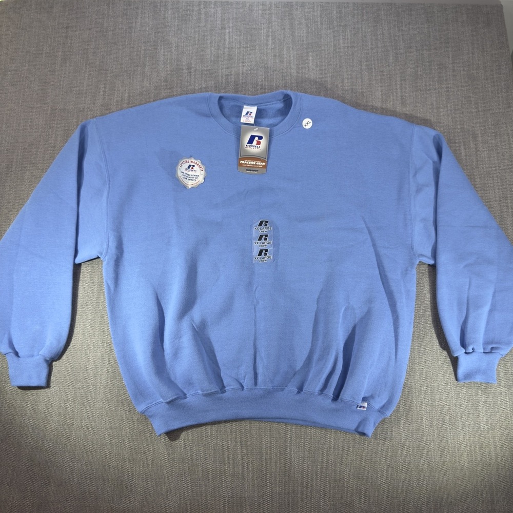 Russell Athletic Sweatshirt Mens 2XL Blue Crewneck Pullover Fleece Practice Gear
